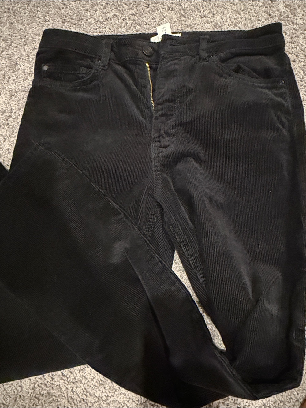 Womens Black Corduroy Pants - Classic Straight Fit - Picture 3 of 3